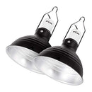 REPTI ZOO 2 Packs 8.2in Waved Pattern Aluminum Reptile Lamp Cap Lamp Fixture - Brand New