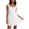 AEROPOSTALE WOMEN'S SMOCKED WAIST SHORT SLEEVE MINI DRESS MEDIUM WHITE - Brand New