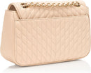 KARL LAGERFELD PARIS WOMEN'S QUILTED LEATHER SHOULDER BAG - BRIE - Brand New