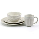 B081TMT7Z7 Elama Market Finds 16 Piece Round Stoneware Dinnerware White - NEW - Brand New