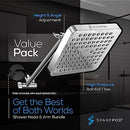 SPARKPOD SQUARE RAIN SHOWER HEAD - 6" SQUARE - CHROME - Like New
