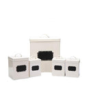 Home By Jackie X321 Cream White Set of 5 Metal Food Tin - Scratch & Dent