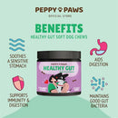 PEPPY PAWS HEALTHY GUT SOFT DOG CHEWS (120 CHEWS) - BLACK/PINK - Brand New
