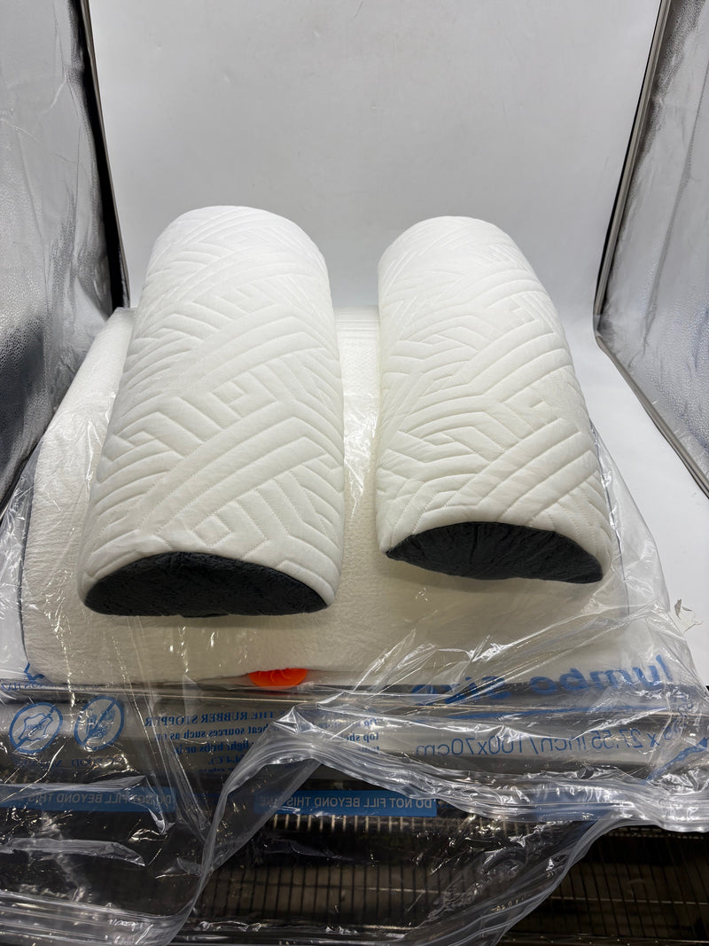 GENERIC WEDGE PILLOW SET, 39.35X27.55 INCH- WHITE/GRAY - Like New
