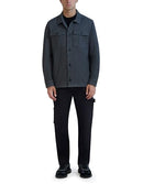 KARL LAGERFELD MEN'S LONG SLEEVE HEATHERED SHIRT JACKET SIZE S GRAY - Brand New