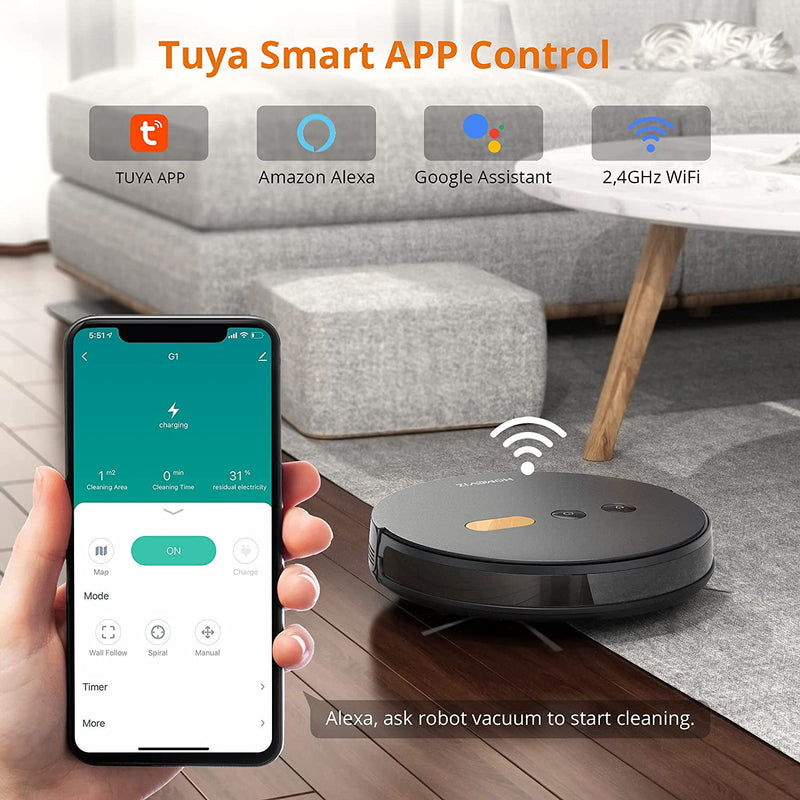 HOMEVIZ ROBOT VACUUM G1  MOP CLEANER 8000PA STRONG SUCTION - Scratch & Dent