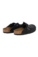 BIRKENSTOCK UNISEX BOSTON OILED LEATHER CLOGS - SIZE: MEN 10 WOMEN 12 BLACK - Like New