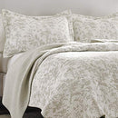 LAURA ASHLEY KING QUILT SET SOFT COTTON BEDDING MEDIUM 3 PIECE - AMBERLEY BEIGE - Brand New