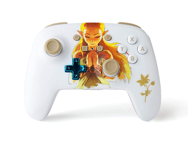 PowerA Nintendo Switch Princess Zelda Enhanced Wireless Controller 1510838 White Like New