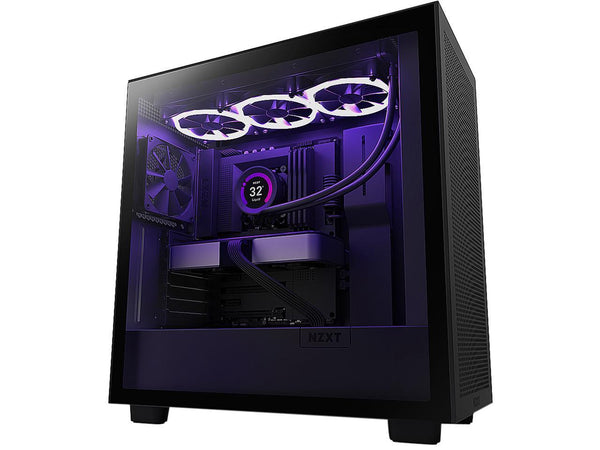 NZXT H7 Flow Black - Mid-Tower Airflow PC Gaming Case - Tempered Glass -