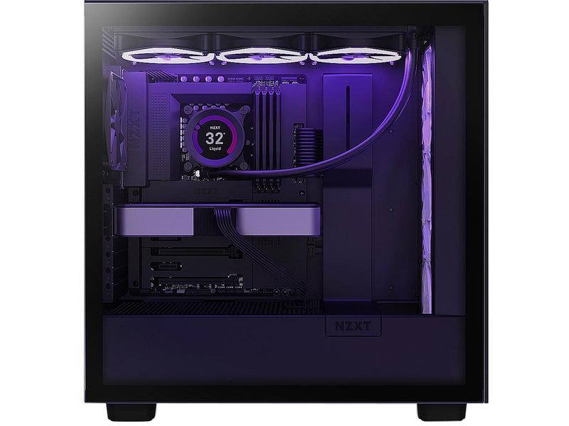 NZXT H7 Flow Black - Mid-Tower Airflow PC Gaming Case - Tempered Glass -