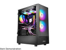 Antec NX410 ATX Mid-Tower Case, Tempered Glass Side Panel, Full Side View