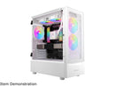 Antec NX410 ATX Mid-Tower Case, Tempered Glass Side Panel, Full Side View
