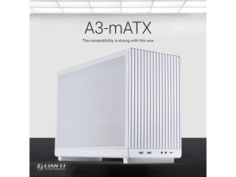 LIAN LI A3-mATX White SPCC M-ATX / ITX Computer Case ------ A3-mATX-W