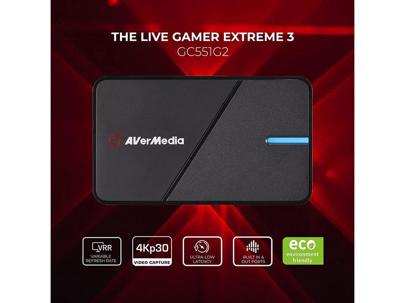 AVerMedia GC551G2 Live Gamer Extreme 3 - 4K Plug & Play Capture Card with VRR