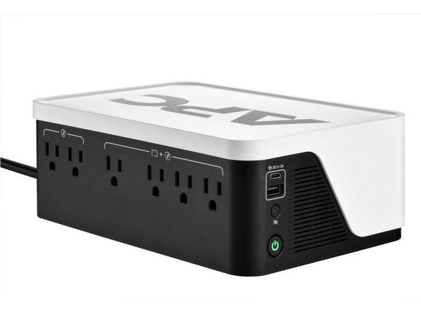 APC UPS Battery Backup, 500VA Backup Battery with 4 Outlets, Type C USB Charging