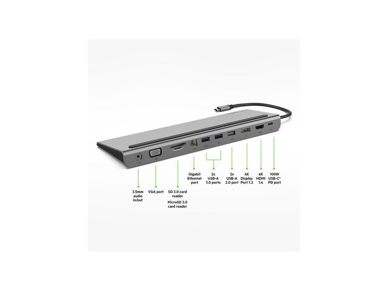 Belkin USB-C Hub - 11-in-1 Multi-Port Laptop Docking Station 4K HDMI, DP, VGA,