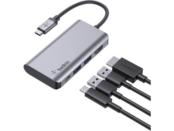 Belkin USB-C Hub - 4-in-1 Multi-Port Adapter Laptop Docking Station with 4K