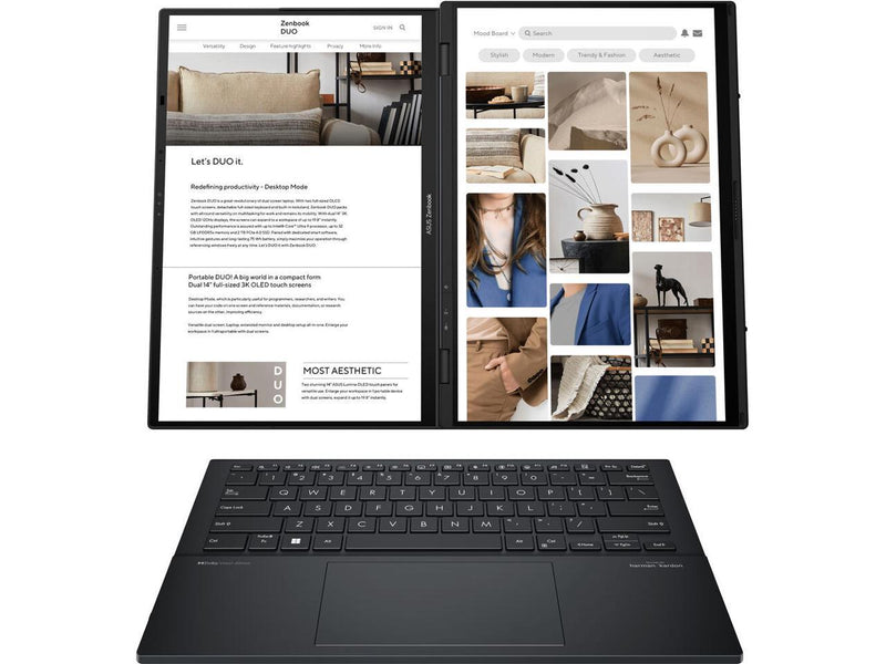 ASUS Zenbook DUO Dual 14" 3K 120Hz OLED Touchscreen Laptop Intel Core Ultra 9