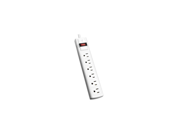 V7 SA0608W-9N6 6-Outlet Surge Protector, 8 Feet cord, 900 Joules - White