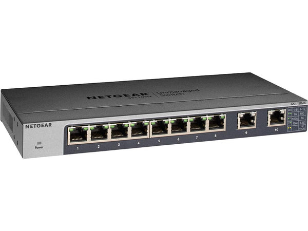 NETGEAR 10-Port Gigabit/10G Ethernet Unmanaged Switch (GS110MX) - with