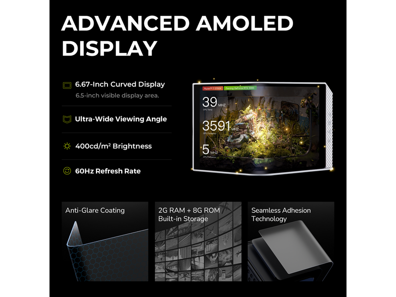 TRYX PANORAMA 360 ARGB White 360mm AIO 6.67'' AMOLED Curved Screen 3D Anamorphic