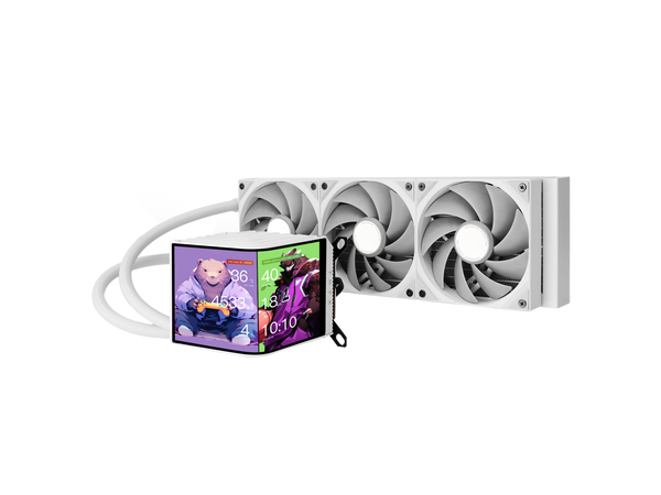 TRYX PANORAMA 360 White 360mm AIO 6.67'' AMOLED Curved Screen 3D Anamorphic