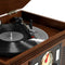 Victrola 8-in-1 Bluetooth Record Player & Multimedia Center ,Turntable -Espresso Like New