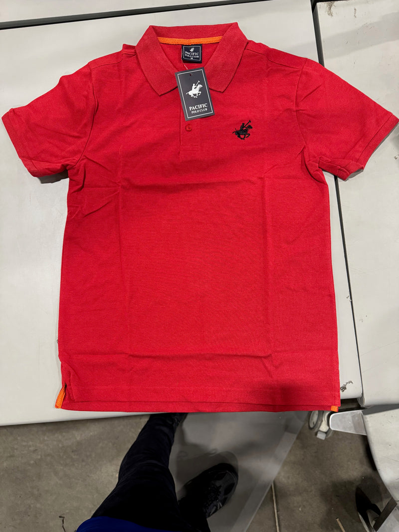 PACIFIC POLO CLUB SHORT SLEEVES POLO - SIZE: MEN M - SALMON RED - Brand New