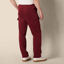 AMAZON ESSENTIALS MEN'S CARGO FLEECE OPEN BOTTOM SIZE L - DARK RED - Brand New