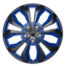 Swiss Drive Hubcap 14" Wheel Covers Spa Blue/Black Design Set of 4 - B07CXZKRRQ - Brand New