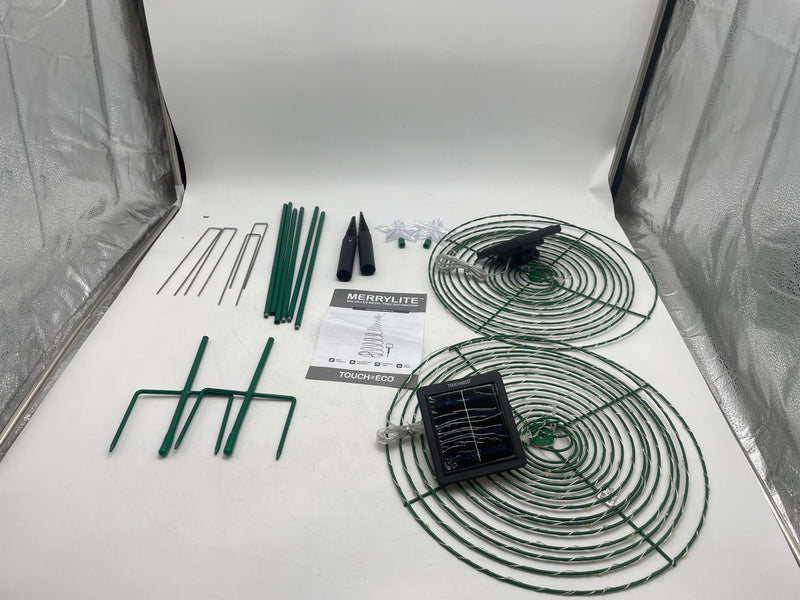 TOUCH OF ECO SOLAR 2PACK LED METAL CHRISTMAS TREE OUTDOOR, 4 FEET - WARM WHITE - Like New