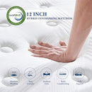 COOLVIE QUEEN MATTRESS 12 INCH MATTRESSES IN A BOX HYBRID MATTRESS - GRAY - Like New