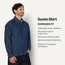 AMAZON ESSENTIALS MEN'S MODERN OVERSIZED-FIT DENIM BUTTON-DOWN SHIRT MEN L - Brand New