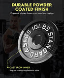 ABOVEGENIUS CAST IRON 2-INCH OLYMPIC WEIGHT PLATES, 35LBS, AG-OPS35 - BLACK - Like New
