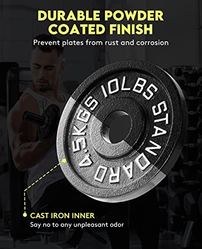 ABOVEGENIUS CAST IRON 2-INCH OLYMPIC WEIGHT PLATES, 35LBS, AG-OPS35 - BLACK - Like New