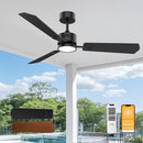 FJ1026A-3X52-B1 OPONL 52 INCH CEILING FAN LIGHT REMOTE CONTROL BLACK - Like New