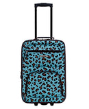 ROCKLAND JUNGLE SOFTSIDE UPRIGHT LUGGAGE 4-PIECE SET 14/29/24/28 - BLUE LEOPARD - Like New