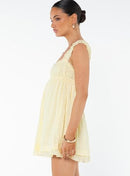 PRINCESS POLLY CARLITA MINI DRESS - SIZE: WOMEN 8 - YELLOW - Brand New