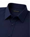 JAMES TAILOR SHORT SLEEVE DRESS BUTTON DOWN SHIRT - SIZE: MEN M - NAVY - Brand New