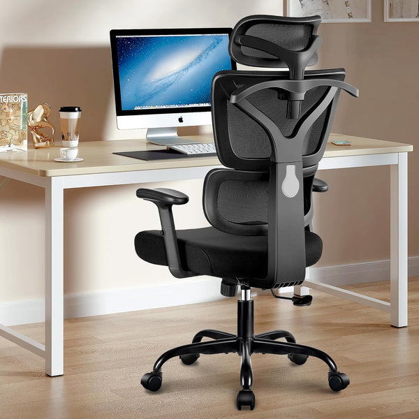 GENERIC ERGONOMIC DESK CHAIR HIGH BACK GAMING CHAIR RECLINING COMFY - BLACK - Like New