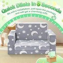 OSYKIU 2-in-1 Kids Couch , Toddler Sofa Fold Out , Comfy Glowing in The Dark - Brand New