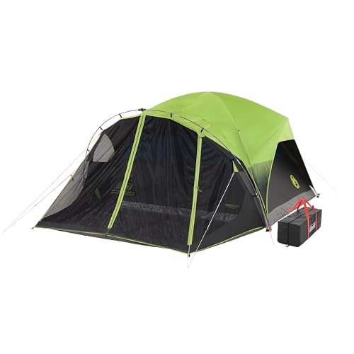 COLEMAN CARLSBAD DARK ROOM TENT WITH SCREENED PORCH 6 PERSON TENT - ‎GREEN/BLACK - Like New