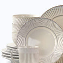 B081TMT7Z7 Elama Market Finds 16 Piece Round Stoneware Dinnerware White - NEW - Brand New