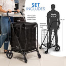 SereneLife Large Folding Utility Shopping Cart with Removable Liner – Heavy Duty - Like New