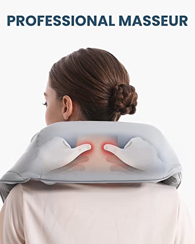 NEKTECK BACK MASSAGER WITH SOOTHING HEAT - PALE GRAY - Like New