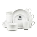 STONE LAIN ALBIE STONEWARE 16 PIECE MODERN DINNERWARE SET WHITE SPECKLED - Like New