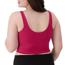 HANES WOMEN'S MOVES CROP BRALETTE V-NECK CROPPED PULLOVER SIZE 2XL - FRESH BERRY - Like New