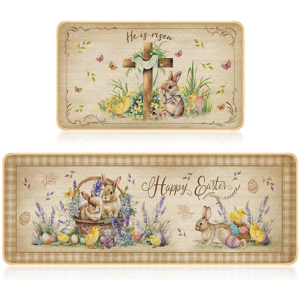 DRYDIET EASTER KITCHEN RUGS AND MATS SET - 17 x 30, 17 x 47 - Scratch & Dent