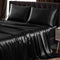 SiinvdaBZX 4Pcs Satin Sheet Set Queen Size Ultra Silky Soft Black Satin - Brand New